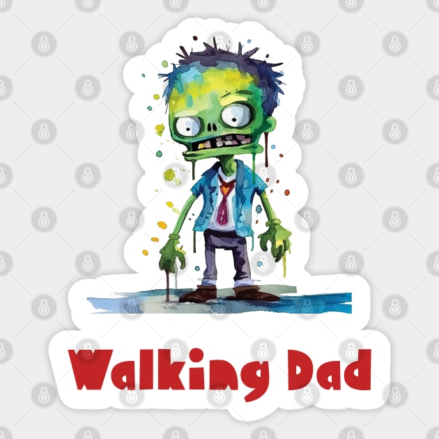 Walking Dad, Halloween Humor Sticker by MythicLegendsDigital